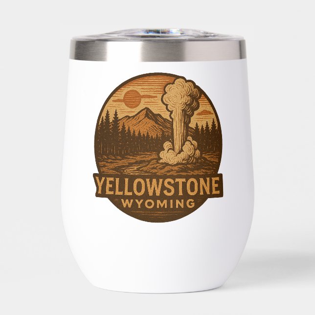 Yellowstone Nationalpark Stemless Wine Tumbler (Vorderseite)