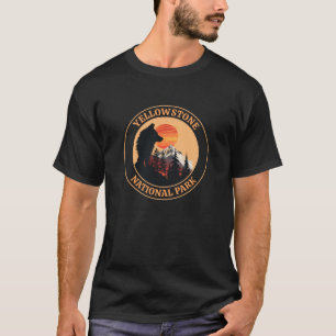 Yellowstone Nationalpark, Sunset Wolf Art, Circle T-Shirt