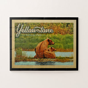 Yellowstone Nationalpark trägt Vintages Puzzle
