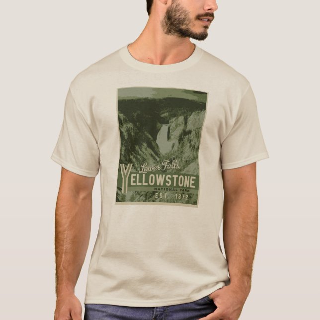 Yellowstone Nationalpark unteres Fall-T-Shirt T-Shirt (Vorderseite)