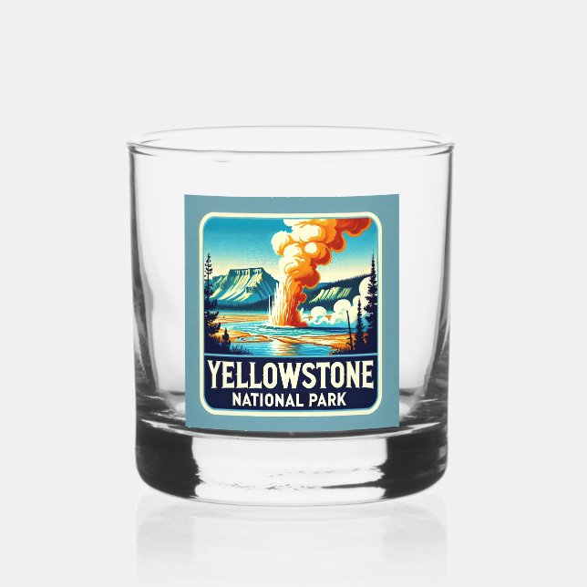 Yellowstone Nationalpark Untersetzer Stone Whiskyglas (Vorderseite)