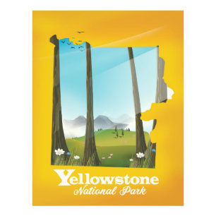 Yellowstone Nationalpark Urlaubsposter. Fotodruck
