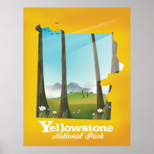 Yellowstone Nationalpark Urlaubsposter. Poster