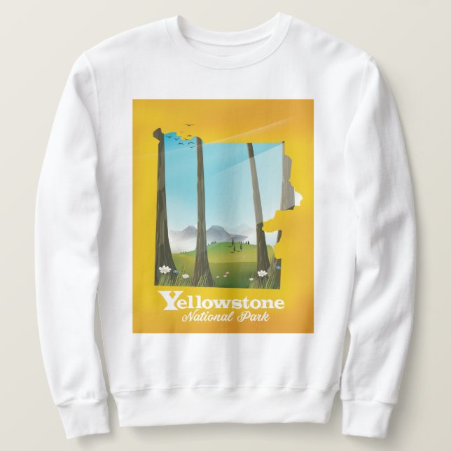 Yellowstone Nationalpark Urlaubsposter. Sweatshirt (Design vorne)