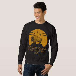 Yellowstone Nationalpark USA Vintages Retro-Bison Sweatshirt