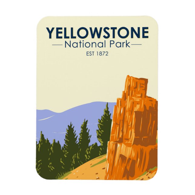 Yellowstone Nationalpark versteinerte Bäume Vintag Magnet (Vertikal)