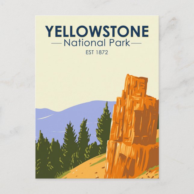 Yellowstone Nationalpark versteinerte Bäume Vintag Postkarte (Vorderseite)
