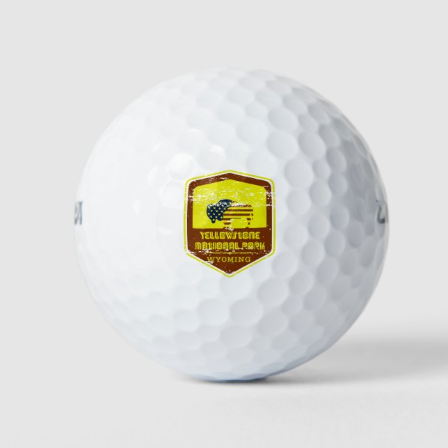 Yellowstone Nationalpark Vintag Golfball (Vorderseite)