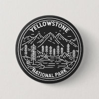 Yellowstone Nationalpark Vintag Monoline 