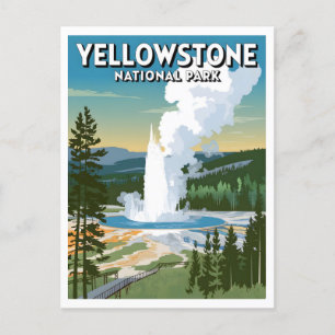 Yellowstone Nationalpark Vintag Postkarte