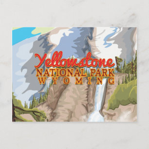 Yellowstone Nationalpark Vintage Poster Postkarte