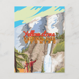 Yellowstone Nationalpark Vintage Poster Postkarte