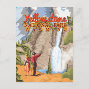 Yellowstone Nationalpark Vintage Poster Postkarte