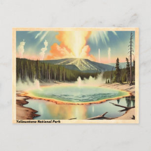 Yellowstone-Nationalpark Vintage Postkarte