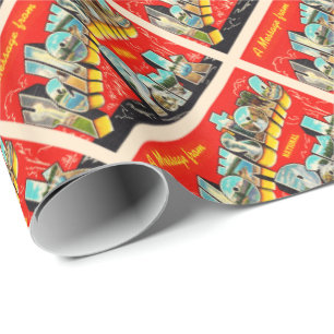 Yellowstone Nationalpark Vintage Postkarte Geschenkpapier