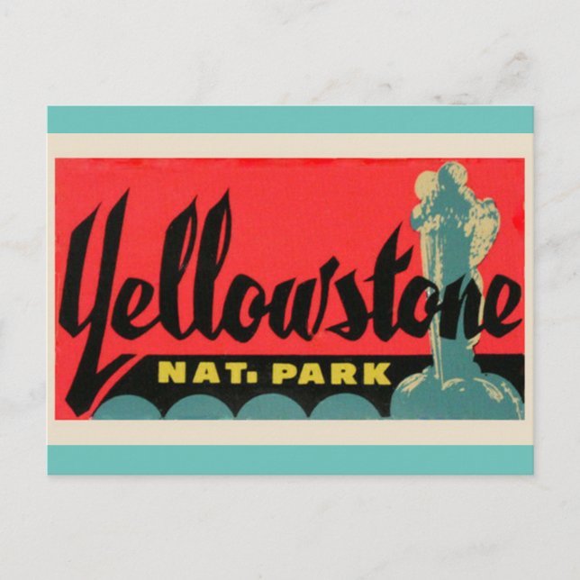 YELLOWSTONE Nationalpark Vintage - Reise Postkarte (Vorderseite)