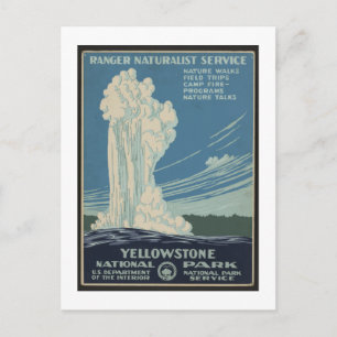 Yellowstone Nationalpark Vintage Travel Poster Postkarte