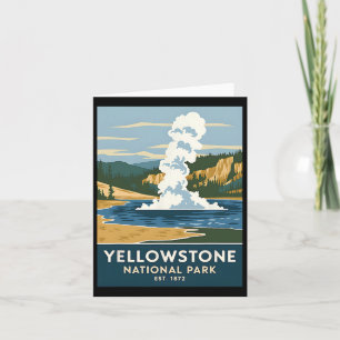 Yellowstone Nationalpark Vintages Camping Wandern Karte