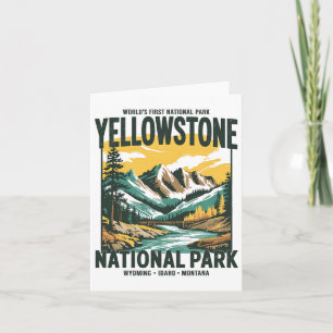 Yellowstone Nationalpark Vintages Wandern Karte