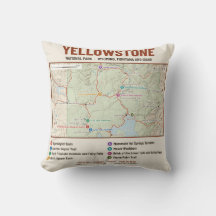 Yellowstone-Nationalpark-Wanderkarte-Kissen