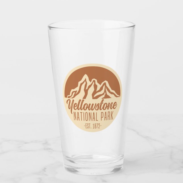 Yellowstone Nationalpark Wandern Camping Glas (Vorderseite)