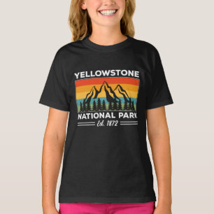 Yellowstone Nationalpark Wandern Camping Retro T-Shirt