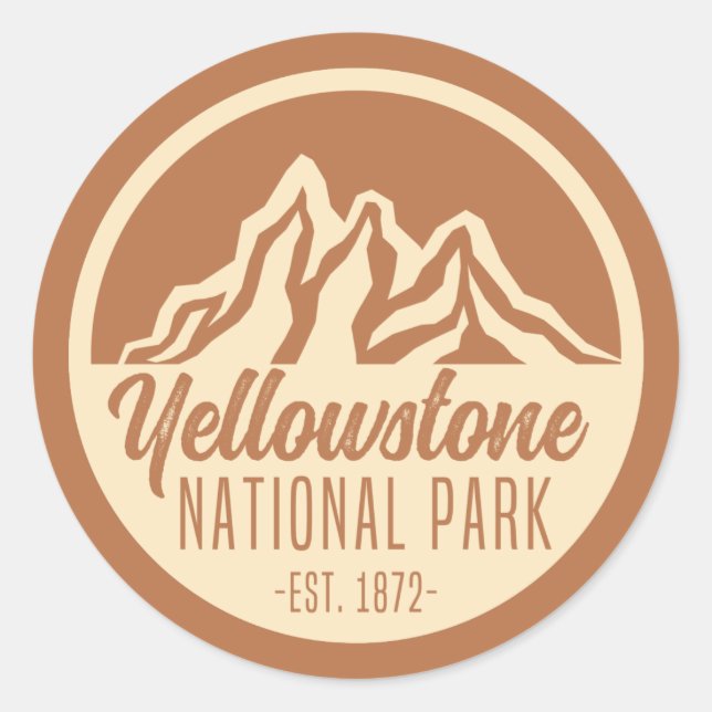 Yellowstone Nationalpark Wandern Camping Runder Aufkleber (Vorderseite)