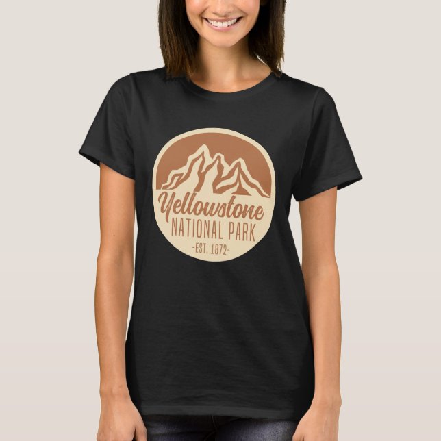 Yellowstone Nationalpark Wandern Camping T-Shirt (Vorderseite)