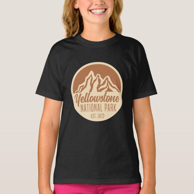 Yellowstone Nationalpark Wandern Camping T-Shirt (Vorderseite)