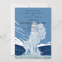 Yellowstone Nationalpark Wedding Invitation Retro