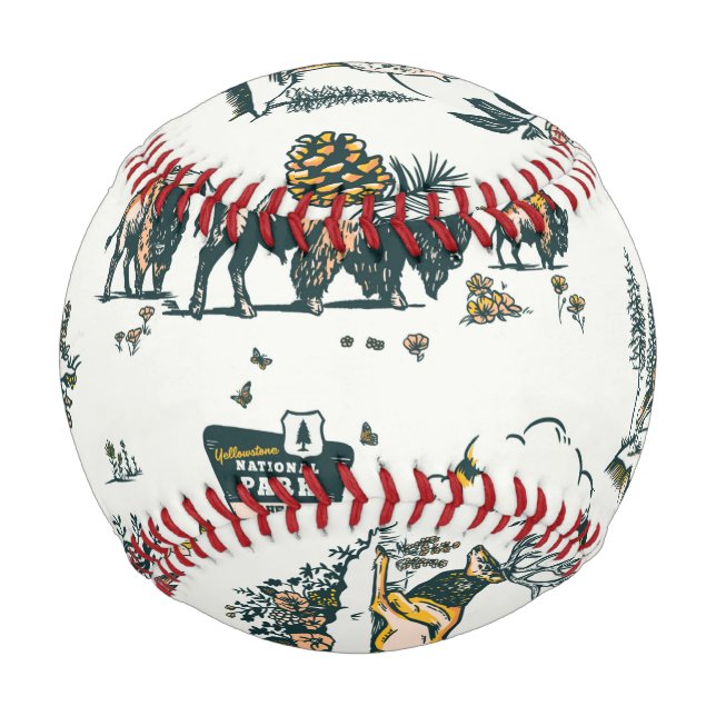 Yellowstone Nationalpark Wildlife Patches Baseball (Vorderseite)