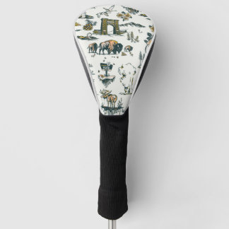 Yellowstone Nationalpark Wildlife Patches Golf Headcover