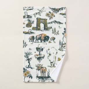 Yellowstone Nationalpark Wildlife Patches Handtuch
