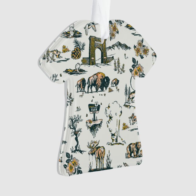 Yellowstone Nationalpark Wildlife Patches Ornament (Vorderseite)