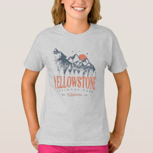 Yellowstone Nationalpark Wolf Berge Vintag T-Shirt