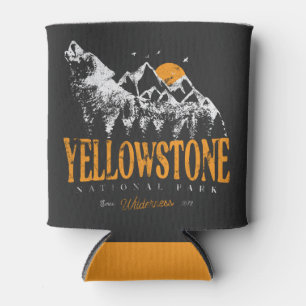Yellowstone Nationalpark Wolf Mountains Vintage Dosenkühler