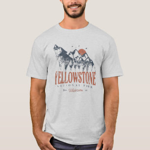 Yellowstone Nationalpark Wolf Mountains Vintage T T-Shirt