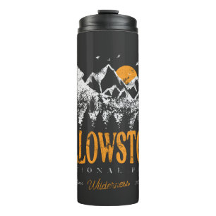 Yellowstone Nationalpark Wolf Mountains Vintage  Thermosbecher
