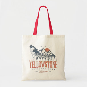Yellowstone Nationalpark Wolf Mountains Vintage Tragetasche