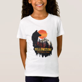 Yellowstone Nationalpark, Wolf Orange Sunset Art T-Shirt