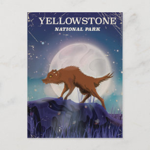 Yellowstone Nationalpark wolf-Vintage-Poster Postkarte