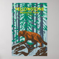 Yellowstone Nationalpark Wolverine Vintag