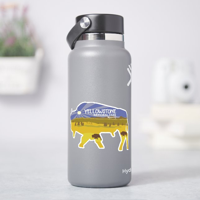 Yellowstone Nationalpark, Wyoming Bison Aufkleber (HydroFlask)