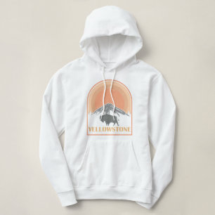 Yellowstone Nationalpark Wyoming Bison Vintag Hoodie
