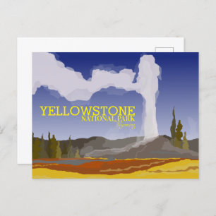 Yellowstone Nationalpark, Wyoming Geyser Postkarte
