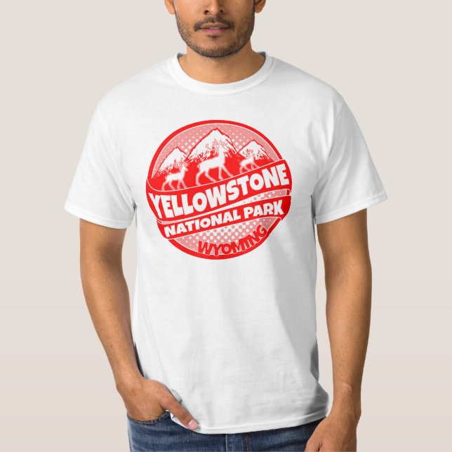 Yellowstone Nationalpark Wyoming-Logo T-Shirt (Vorderseite)