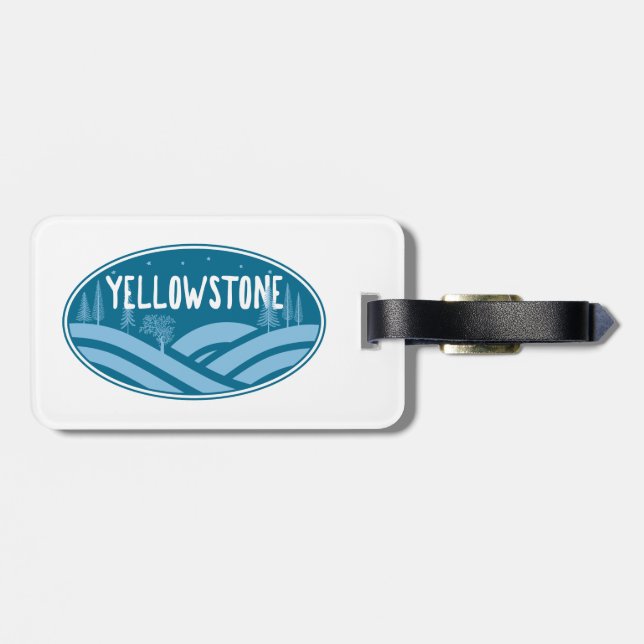 Yellowstone Nationalpark Wyoming Montana Außenbere Gepäckanhänger (Rückseite horizontal)