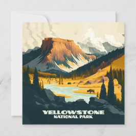 Yellowstone Nationalpark Wyoming Mountains Retro