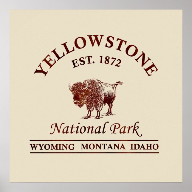 Yellowstone Nationalpark Wyoming Poster (Vorne)