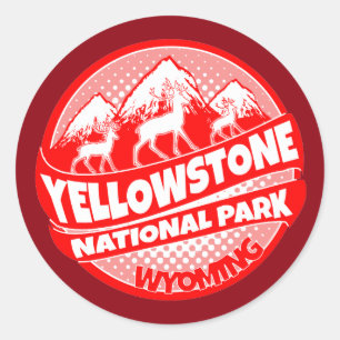 Yellowstone Nationalpark Wyoming Roter Aufkleber